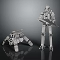Modern Robot Warrior Mechanical Warfighter Mechanical Armor Combat Robot 3d model