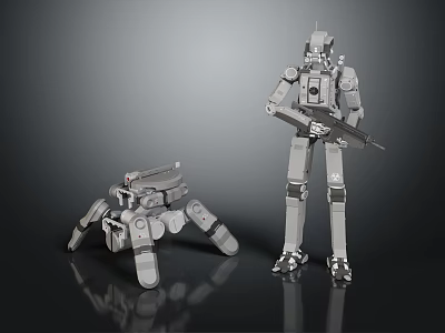 Modern Robot Warrior Mechanical Warfighter Mechanical Armor Combat Robot 3d model