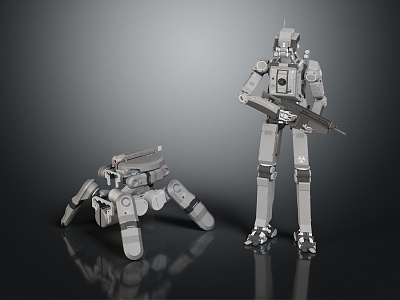 Modern Robot Warrior Mechanical Warfighter Mechanical Armor Combat Robot 3d model