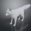 White Fox Game Movie Character With Fluffy Fur And Orange Eyes 3d model