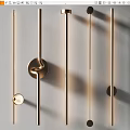 Modern Brass Wall Lamps With Minimalist Long Strip Design And Shadow Effects