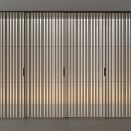 Modern Sliding Doors With Vertical Stripes For Bright Interior Design 3d model