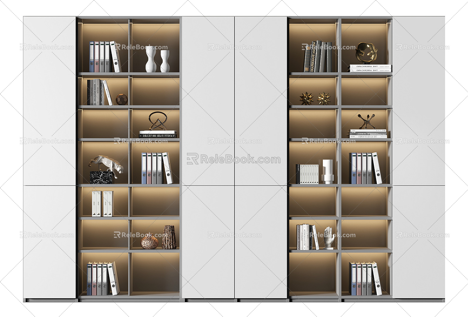 Modern bookcase 3d model