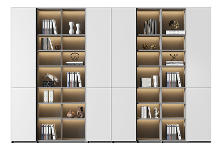 Modern bookcase 3d model