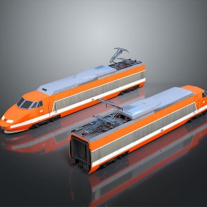 Train Light Rail Metro High Speed Rail EMU Train High Speed Train High Speed Train High Speed Locomotive EMU 3d model