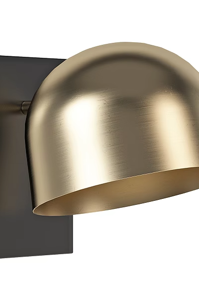 Modern Brushed Golden Shade Wall Light with Black Square Base and Minimalist Design 3d model