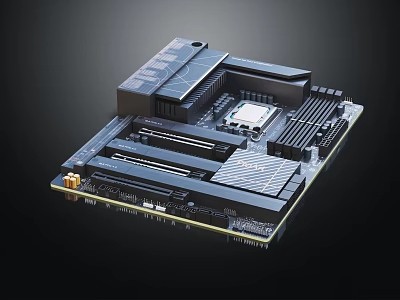 Smart Machine Core Motherboard Featuring Advanced Circuitry And High Tech Components 3d model
