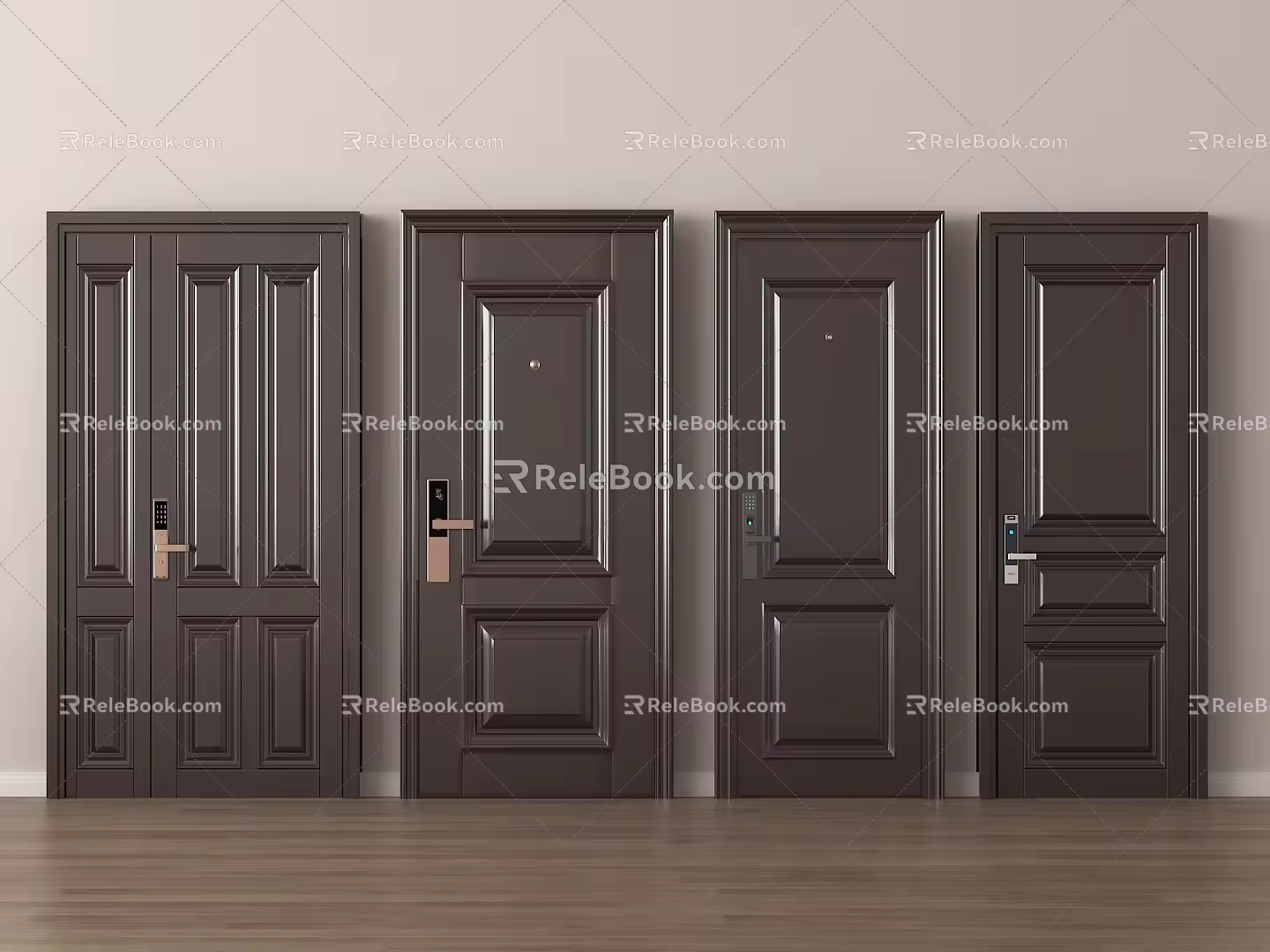New Chinese-style security door 3d model