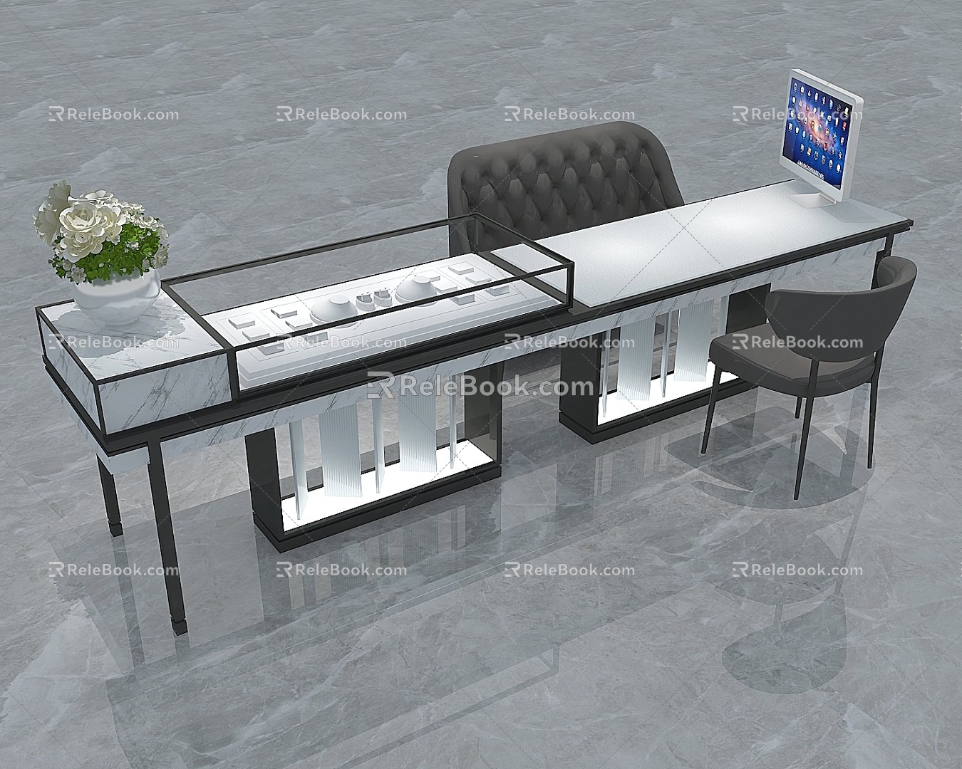 Jewelry Counter Jewelry Display Table Jewelry Custom Table Jewelry Store 3d model