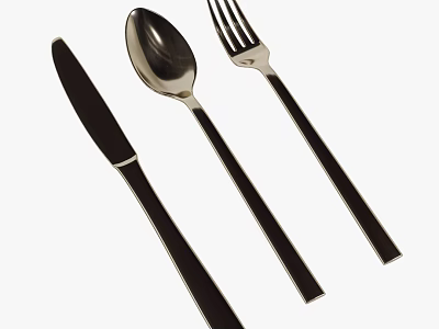 Sleek Modern Cutlery Set With Stainless Steel Knife Fork And Spoon 3d model
