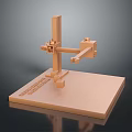 Orange Metal Mechanical Equipment With Vertical Horizontal Support Arms Sliding Components And Base Stand