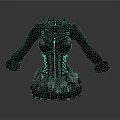 Black Corset With Lace Details Layered Skirt Beaded Accents And Ruffled Sleeves