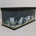 Aquarium Fish Tank with Mountain Landscape and Moving Sand Art Design