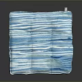 Square Blue And White Striped Quilted Cushion For Home Furniture Decor