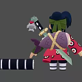 Cartoon Character Cartoon Swordsman Japanese Man Chivalrous Game Character Game Character Sushi Anime Character Anime Character Q Version Character 3d model