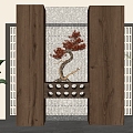 New Chinese porch partition 3d model