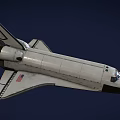 White Space Shuttle Model Display With Detailed Body And Wing Design On Gray Background