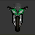 Green Sport Motorcycle Featuring Streamlined Body Stylish Design And Reflective Wheels