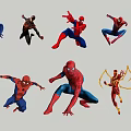 Spider Man Character Silhouettes In Multiple Different Action Poses And Dynamic Stances