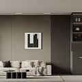 Modern Living Dining Room Interior With Sleek TV Wall And Dining Setup Design 3d model