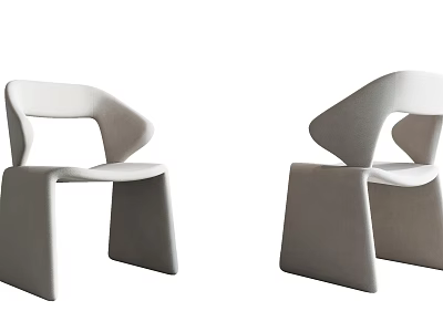 Modern Leisure Chair With Unique Curved Backrest And Soft Padded Seat Design 3d model