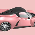 Pink Electric Toy Car With Streamlined Design Black Roof And Alloy Wheels
