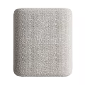 Modern Light Gray Cube Shaped Ottoman with Textured Upholstery for Living Room