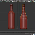 Elegant Wine Bottles And Glasses With Red Gold Caps And Decorative Labels
