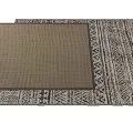 Modern Square Area Rug with Geometric Pattern Solid Color Brown Beige Woven Design