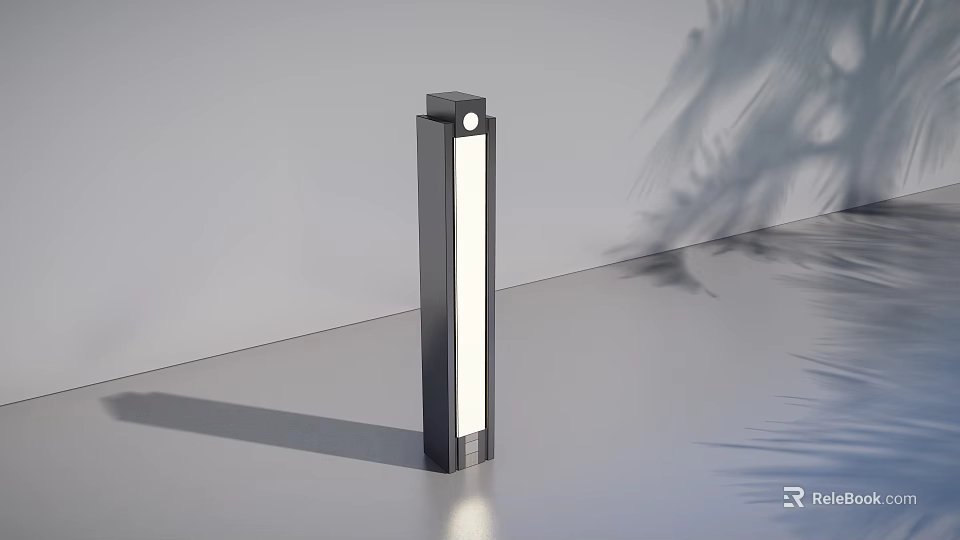 Modern Outdoor Light Design With Tall Slim Pillar And Black White Finish 3d model 