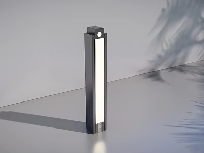 Modern Outdoor Light Design With Tall Slim Pillar And Black White Finish 3d model