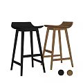 Modern Black and Light Wood Bar Stools with Simple Design for Kitchen Bar Area