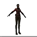 Game Movie Character Costume Design With Red Jacket Dark Pants And Black Gloves