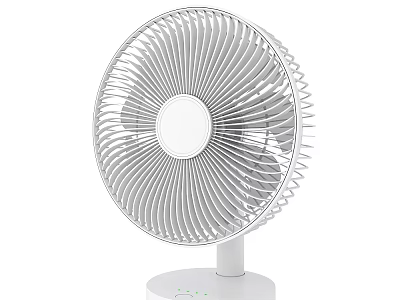 Sleek Modern White Air Cooler Fan With Circular Grille And Base Control Buttons Design 3d model