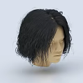 Game Movie Character Black Curly Hair Wig On Mannequin Head