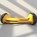 Modern Yellow Public Chair With Curved Design And Black Base Details
