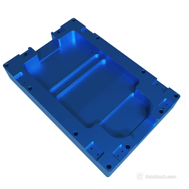 Blue Metal Mechanical Component With Precision Holes And Structural Design 3d model 
