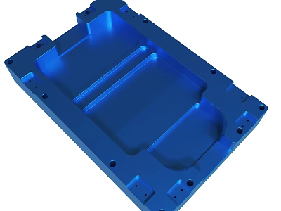 Blue Metal Mechanical Component With Precision Holes And Structural Design 3d model