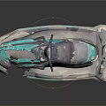 Sleek Modern Jet Ski In Teal And Gray With 3D Rendered Streamlined Design 3d model