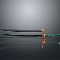 Traditional Japanese Samurai Sword With Black Scabbard And Green Accents