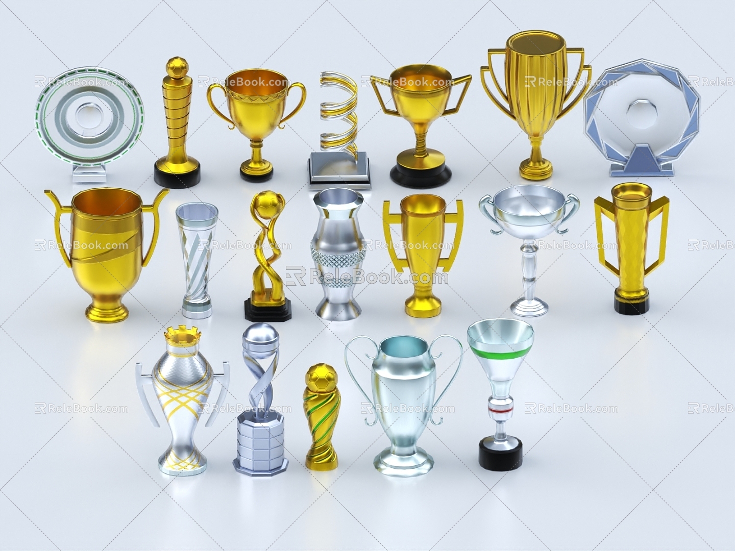 Trophy Memorial Cup Prizes Champion Prizes Souvenir Ornaments Decoration Gold Cup Silver Cup 3d model