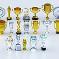 Trophy Memorial Cup Prizes Champion Prizes Souvenir Ornaments Decoration Gold Cup Silver Cup 3d model