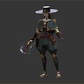 Modern Game Role Samurai Soldier 3d model