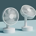 Two White Modern Design Desktop Air Conditioner Fans For Home Tabletop Use