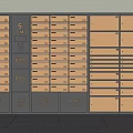 Public Smart Parcel Locker Facility With Multiple Numbered Storage Compartments In Building 5 3d model