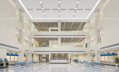 Hospital outpatient hall 3d model