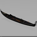 Traditional Venetian Gondola Classic Water Transportation With Black Hull And Wooden Seats