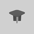 Modern Black Square Dining Table With Simple Wooden Leg Structure Design 3d model