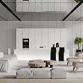 Modern Living Room Interior Design With White Sofa Coffee Table And Chairs
