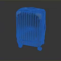 Hard Shell Gray Suitcase with Striped Design Rolling Wheels and Telescopic Handle for Travel Luggage